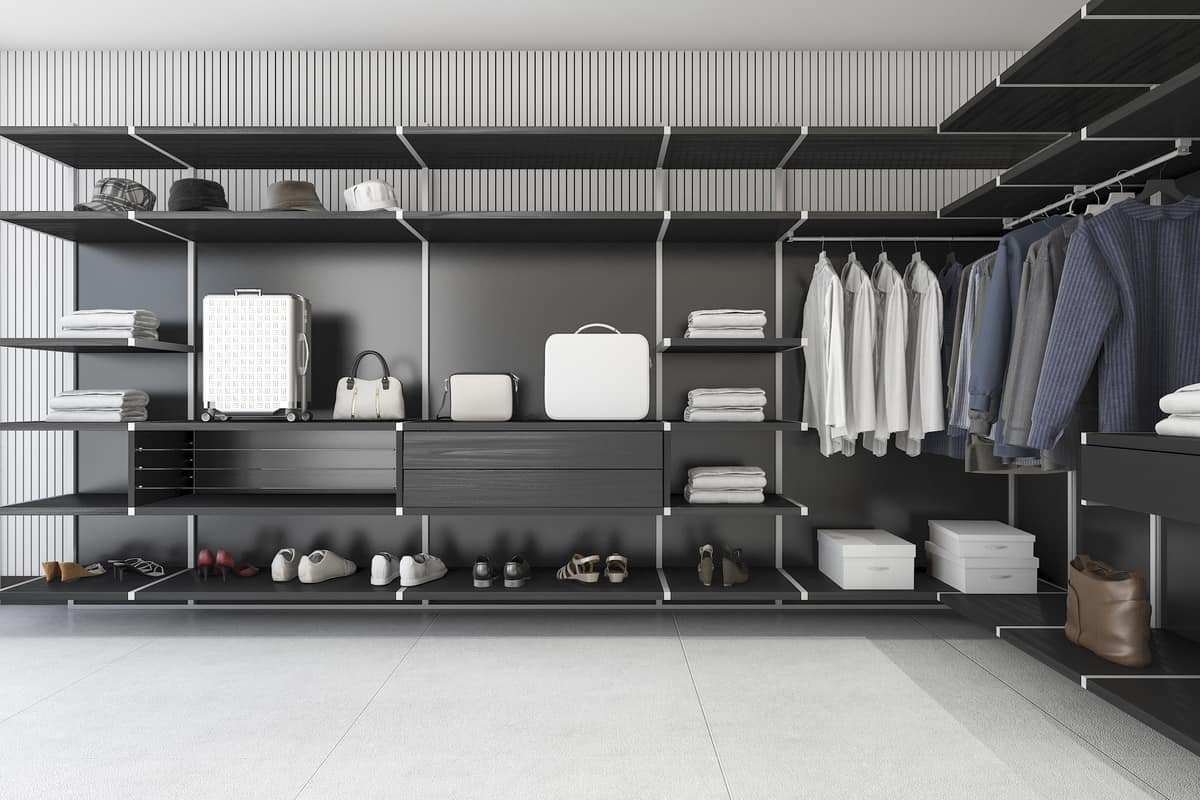 Luxury Men’s Walk-in Closets With Black Cabinets