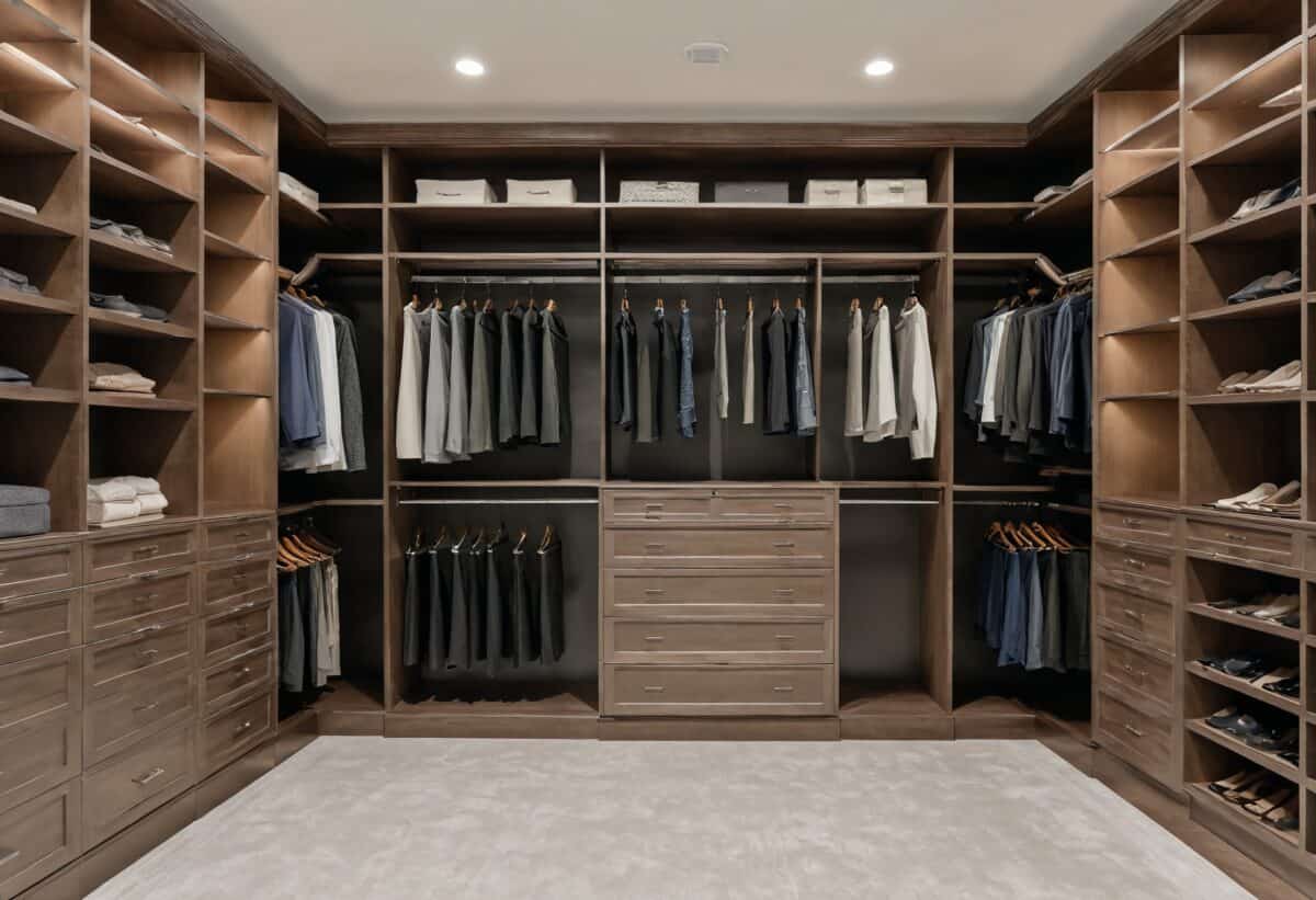 A beautifully organized, luxury custom closet