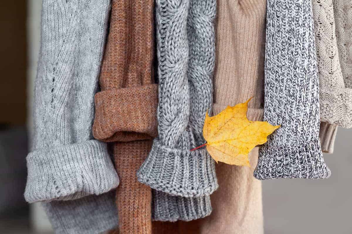 Organized closet showcasing the transition from autumn to winter in South Pasadena.