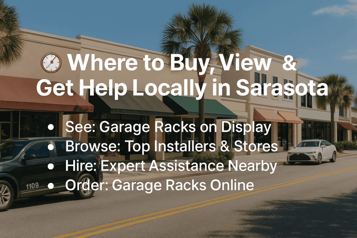 Local Sarasota Garage Rack Installers and Stores Sarasota storefronts where homeowners can buy, view, or get help installing garage ceiling racks